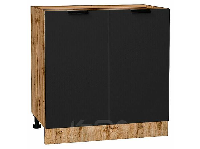 Шкаф нижний с 2-мя дверцами Евро Антрацит/Дуб Вотан 816*800*478