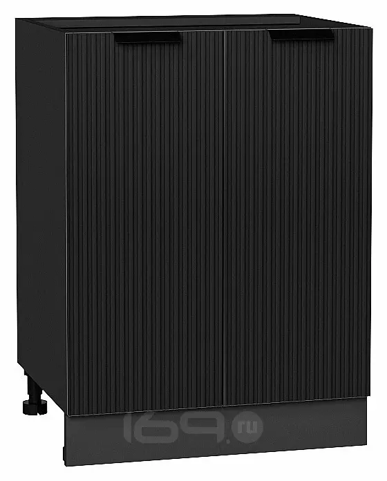Шкаф нижний с 2-мя дверцами Евро Лайн Антрацит / Graphite 816*600*478