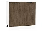 Шкаф нижний с 2-мя дверцами Флэт Brown Casella Oak 2S/Белый 816*800*478