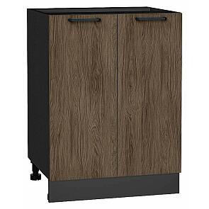 Шкаф нижний с 2-мя дверцами Флэт Brown Casella Oak 2S/Graphite 816*600*478