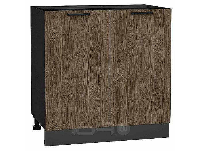 Шкаф нижний с 2-мя дверцами Флэт Brown Casella Oak 2S/Graphite 816*800*478