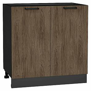 Шкаф нижний с 2-мя дверцами Флэт Brown Casella Oak 2S/Graphite 816*800*478