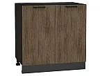 Шкаф нижний с 2-мя дверцами Флэт Brown Casella Oak 2S/Graphite 816*800*478
