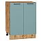Шкаф нижний с 2-мя дверцами Флэт Grey-green In 2S/Дуб Вотан 816*600*478 Шкаф нижний с 2-мя дверцами Флэт Grey-green In 2S/Дуб Вотан 816*600*478