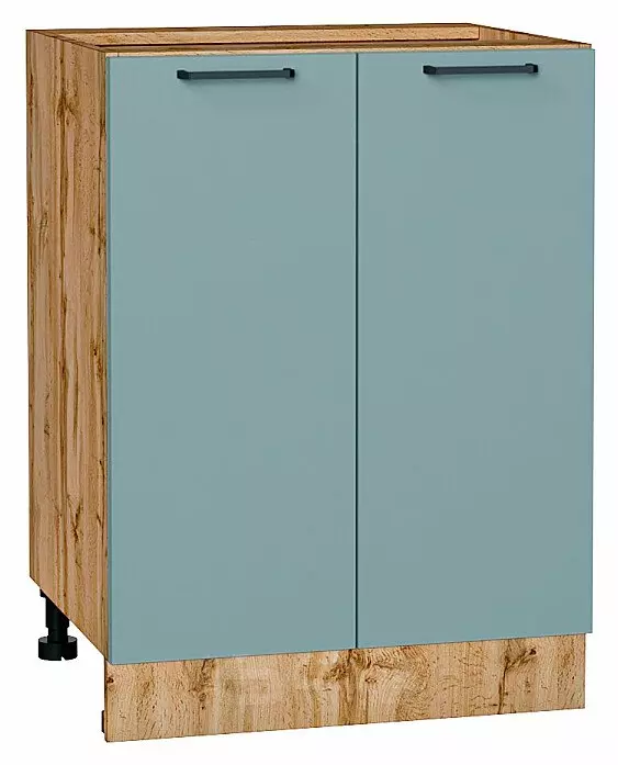 Шкаф нижний с 2-мя дверцами Флэт Grey-green In 2S/Дуб Вотан 816*600*478
