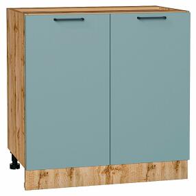 Шкаф нижний с 2-мя дверцами Флэт Grey-green In 2S/Дуб Вотан 816*800*478