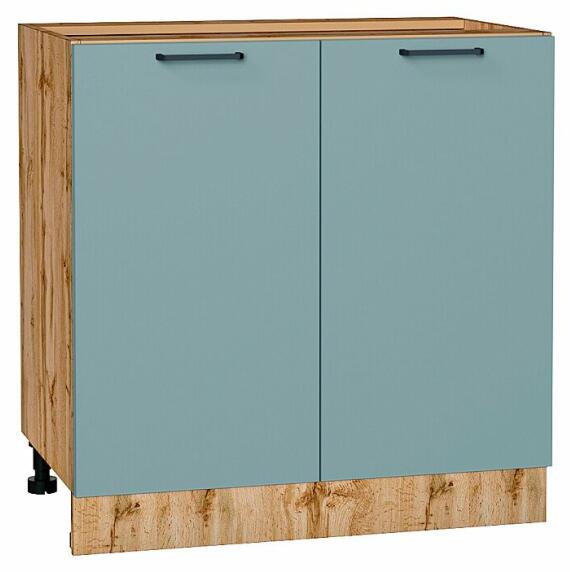 Шкаф нижний с 2-мя дверцами Флэт Grey-green In 2S/Дуб Вотан 816*800*478