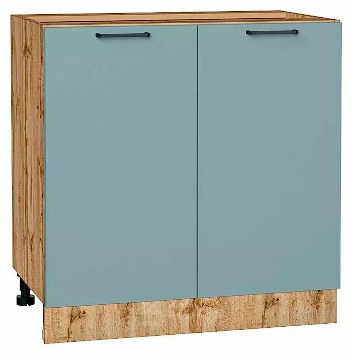 Шкаф нижний с 2-мя дверцами Флэт Grey-green In 2S/Дуб Вотан 816*800*478