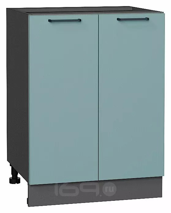 Шкаф нижний с 2-мя дверцами Флэт Grey-green In 2S/Graphite 816*600*478