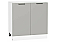 Шкаф нижний с 2-мя дверцами Флэт Light Grey In 2S/Белый 816*800*478
