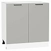 Шкаф нижний с 2-мя дверцами Флэт Light Grey In 2S/Белый 816*800*478