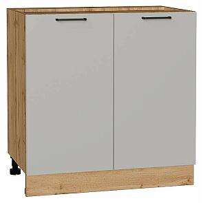 Шкаф нижний с 2-мя дверцами Флэт Light Grey In 2S/Дуб Вотан 816*800*478