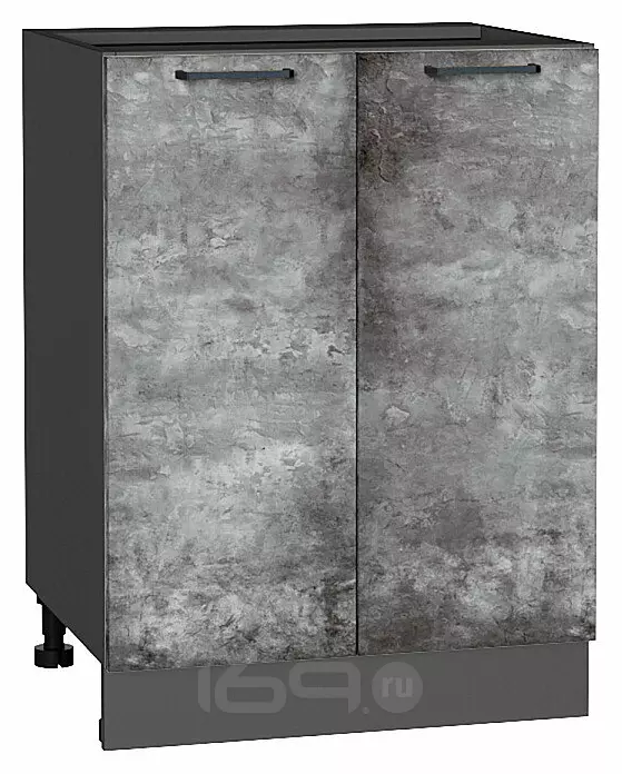 Шкаф нижний с 2-мя дверцами Флэт Temple Stone 2S/Graphite 816*600*478