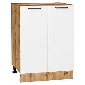 Шкаф нижний с 2-мя дверцами Флэт White In 2S/Дуб Вотан 816*600*478