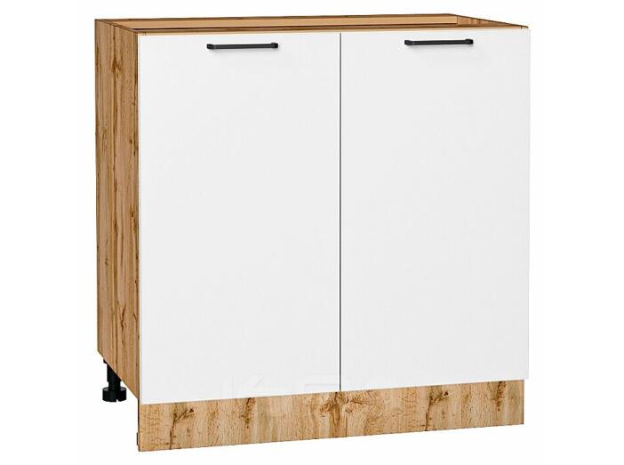 Шкаф нижний с 2-мя дверцами Флэт White In 2S/Дуб Вотан 816*800*478