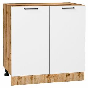 Шкаф нижний с 2-мя дверцами Флэт White In 2S/Дуб Вотан 816*800*478