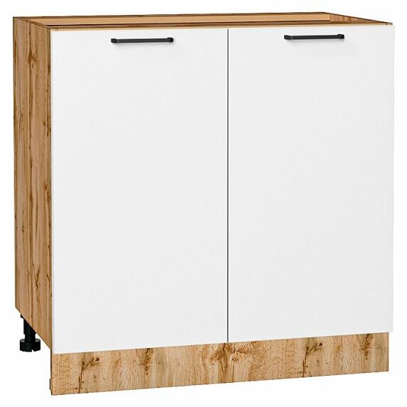 Шкаф нижний с 2-мя дверцами Флэт White In 2S/Дуб Вотан 816*800*478