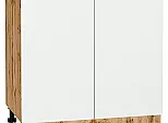 Шкаф нижний с 2-мя дверцами Флэт White In 2S/Дуб Вотан 816*800*478