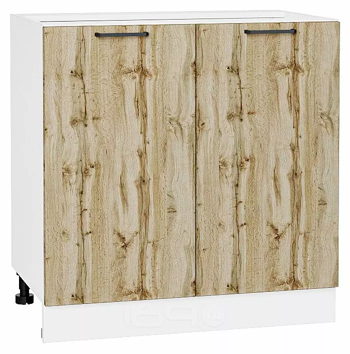 Шкаф нижний с 2-мя дверцами Флэт Wotan Oak 2S/Белый 816*800*478