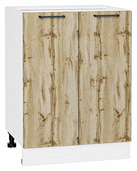 Шкаф нижний с 2-мя дверцами Флэт Wotan Oak 2S/Белый 816*600*478