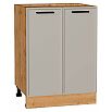 Шкаф нижний с 2-мя дверцами Фрейм Clay Silk/Дуб Вотан 816*600*484