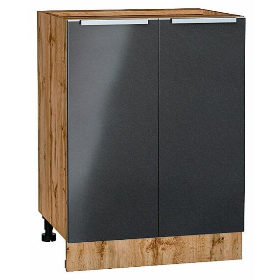 Шкаф нижний с 2-мя дверцами Фьюжн Anthracite Дуб Вотан 816*600*480