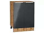 Шкаф нижний с 2-мя дверцами Фьюжн Anthracite Дуб Вотан 816*600*480