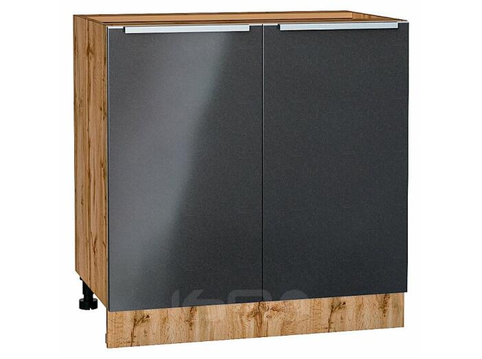 Шкаф нижний с 2-мя дверцами Фьюжн Anthracite Дуб Вотан 816*800*480