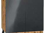Шкаф нижний с 2-мя дверцами Фьюжн Anthracite Дуб Вотан 816*800*480
