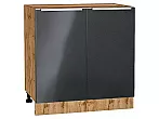 Шкаф нижний с 2-мя дверцами Фьюжн Anthracite Дуб Вотан 816*800*480