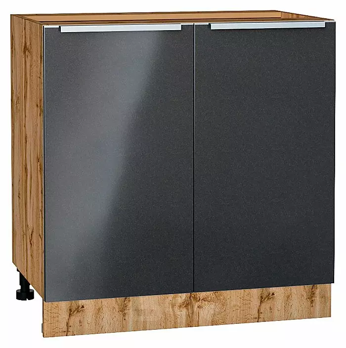 Шкаф нижний с 2-мя дверцами Фьюжн Anthracite Дуб Вотан 816*800*480
