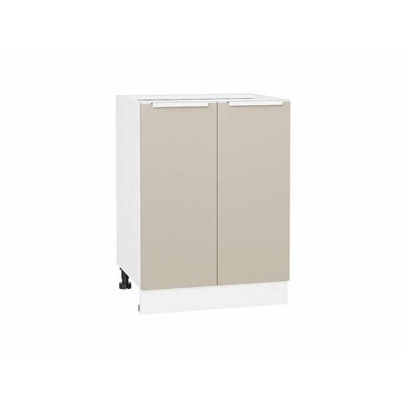 Шкаф нижний с 2-мя дверцами Фьюжн Cream Silk/Белый 816*600*480