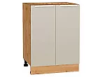 Шкаф нижний с 2-мя дверцами Фьюжн Cream Silk/Дуб Вотан 816*600*480
