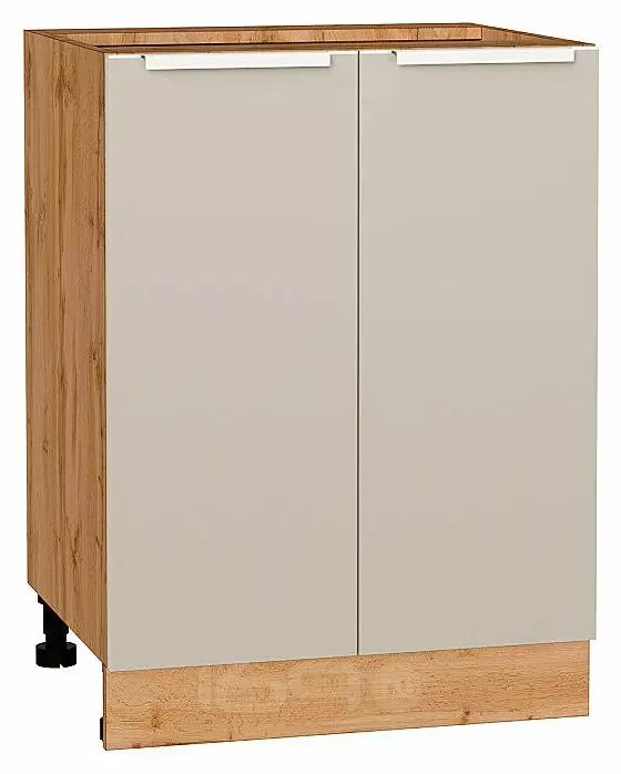 Шкаф нижний с 2-мя дверцами Фьюжн Cream Silk/Дуб Вотан 816*600*480