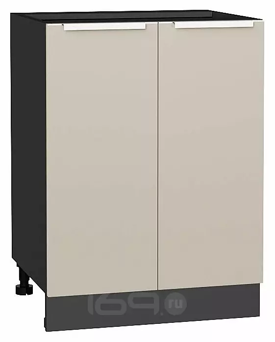 Шкаф нижний с 2-мя дверцами Фьюжн Cream Silk/Graphite 816*600*480