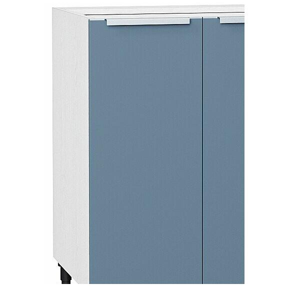 Шкаф нижний с 2-мя дверцами Фьюжн Н 600 Silky Blue / Белый