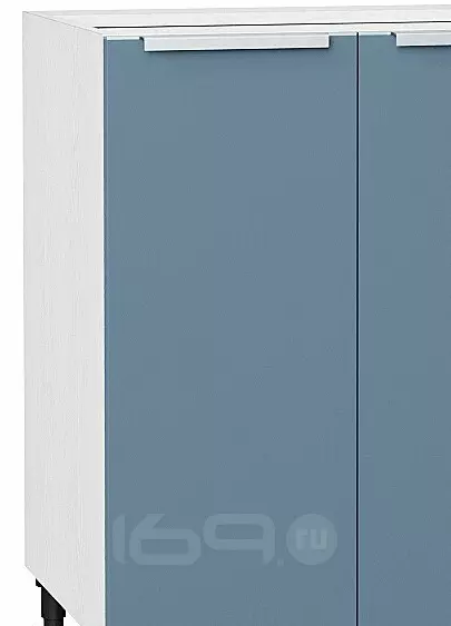 Шкаф нижний с 2-мя дверцами Фьюжн Н 600 Silky Blue / Белый