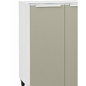 Шкаф нижний с 2-мя дверцами Фьюжн Н 600 Silky Grey-Белый