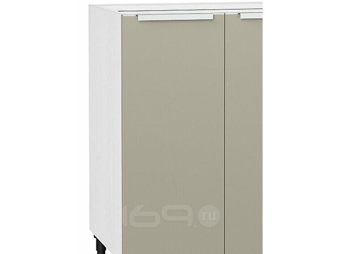 Шкаф нижний с 2-мя дверцами Фьюжн Н 600 Silky Grey-Белый