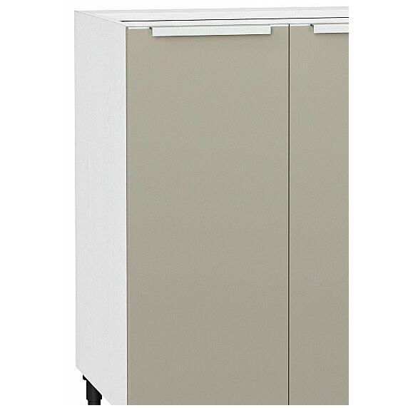 Шкаф нижний с 2-мя дверцами Фьюжн Н 600 Silky Grey-Белый