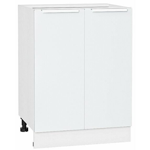 Шкаф нижний с 2-мя дверцами Фьюжн Н 600 Silky White-Белый