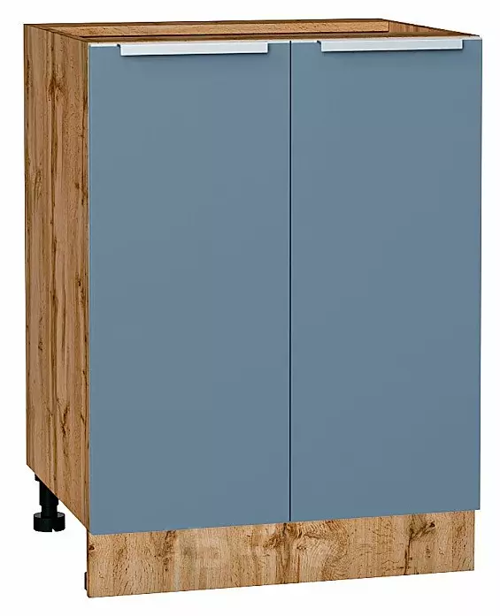 Шкаф нижний с 2-мя дверцами Фьюжн Silky Blue Дуб Вотан 816*600*480