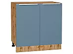 Шкаф нижний с 2-мя дверцами Фьюжн Silky Blue Дуб Вотан 816*800*480