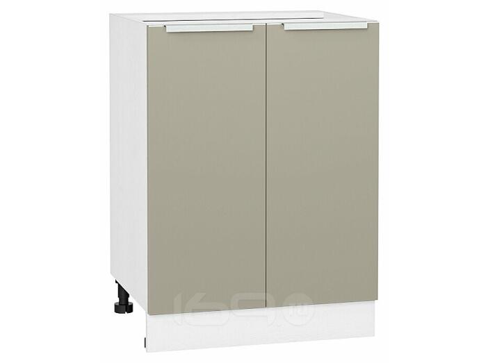 Шкаф нижний с 2-мя дверцами Фьюжн Silky Grey Белый 816*600*480