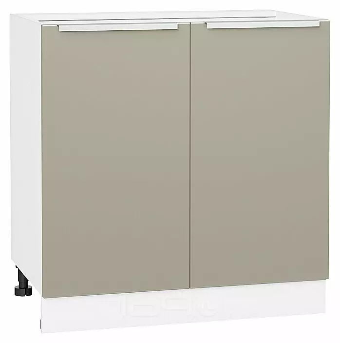 Шкаф нижний с 2-мя дверцами Фьюжн Silky Grey Белый 816*800*480