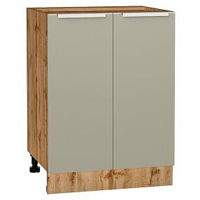 Шкаф нижний с 2-мя дверцами Фьюжн Silky Grey Дуб Вотан 816*600*480