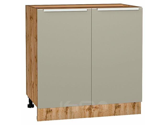 Шкаф нижний с 2-мя дверцами Фьюжн Silky Grey Дуб Вотан 816*800*480
