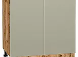 Шкаф нижний с 2-мя дверцами Фьюжн Silky Grey Дуб Вотан 816*800*480