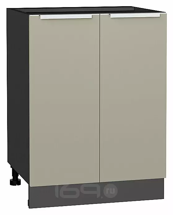 Шкаф нижний с 2-мя дверцами Фьюжн Silky Grey Graphite 816*600*480