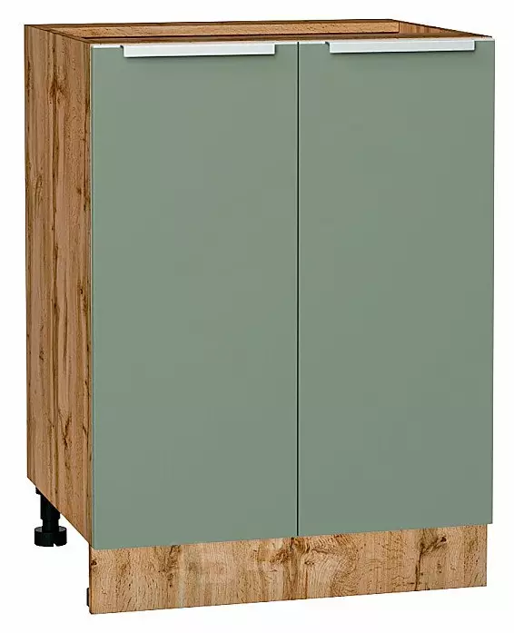 Шкаф нижний с 2-мя дверцами Фьюжн Silky Mint Дуб Вотан 816*600*480